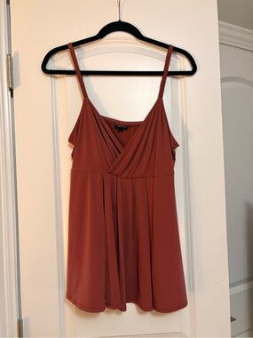 Rust Red Spaghetti Strap V-Neck Women’s Top